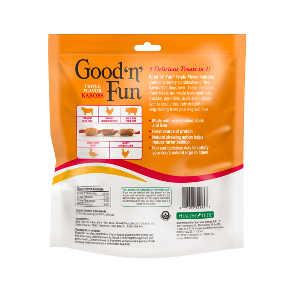 Good 'n' Fun Triple Flavor Kabobs Snack for All Dogs, 18 count, 12.0 oz - Image 2