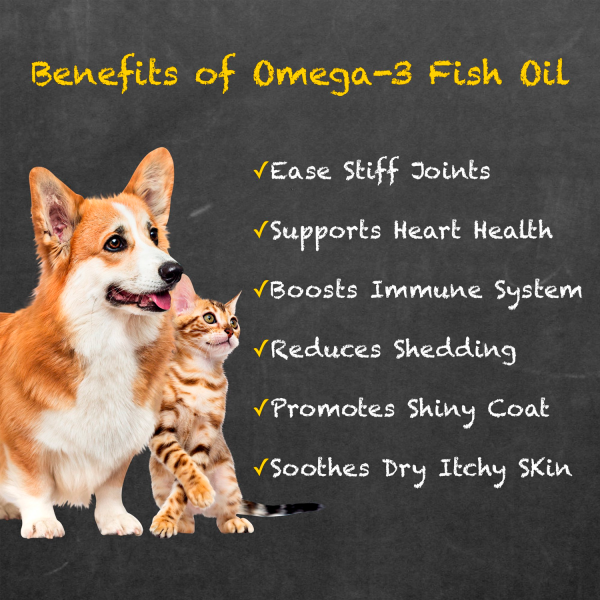 Deluxe Naturals Omega-3 Fish Oil for Dogs and Cats with All Natural Omega-3 EPA DHA Fatty Acids - 32 FL OZ - Image 2