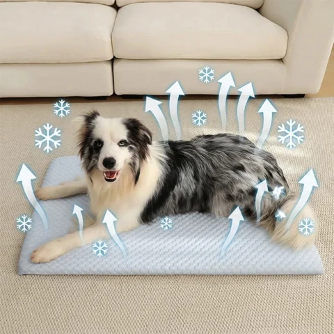 Summer Ice Silk Thick Breathable Dog Bed Cooling sponge Mat cat bed Non Slip Washable Pet Pad for Medium Large Cats Dogs