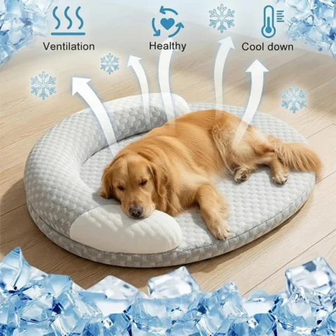 Mat for Dog Cooling Bed Summer Large Beds Cats Accessory Basket Dogs Fluffy Pet Supplies Big Small Baskets Sofa Pets Accessor