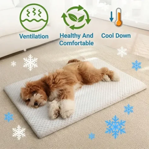 1pc Sponge Cooling Cat Bed, Thick Padding Comfortable Cool Breathable Cat Nest, Non-Slip And Washable Cooling Small Dog Bed, 