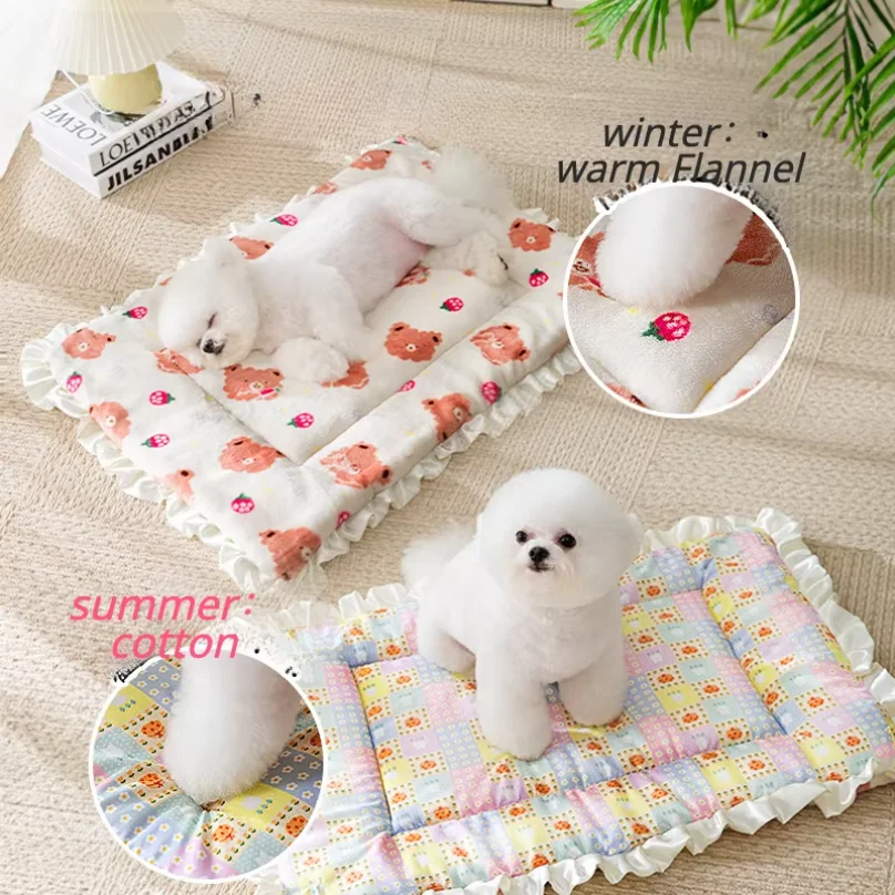 Pet Sleeping Mat Dog Bed Cat Bed Thickened Blanket Pad for Dogs Cats Winter Warm Washable Dog Mattress Pet Blanket Pet Suppli