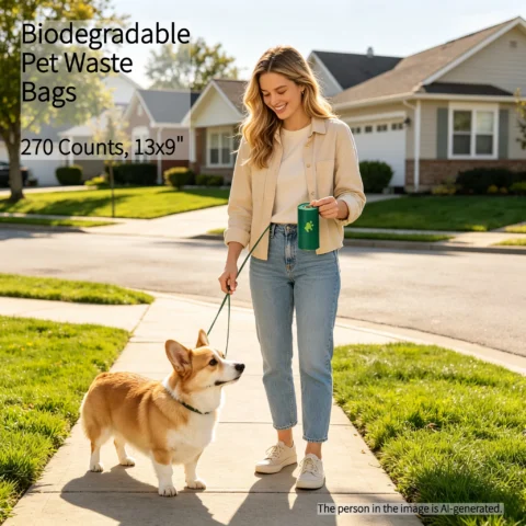 270 Counts Biodegradable Pet Waste Bags, 13x9", Thick 15-Micron HDPE Leak-Proof & Tear-Resistant, 65% Recycled Plastic Unscen