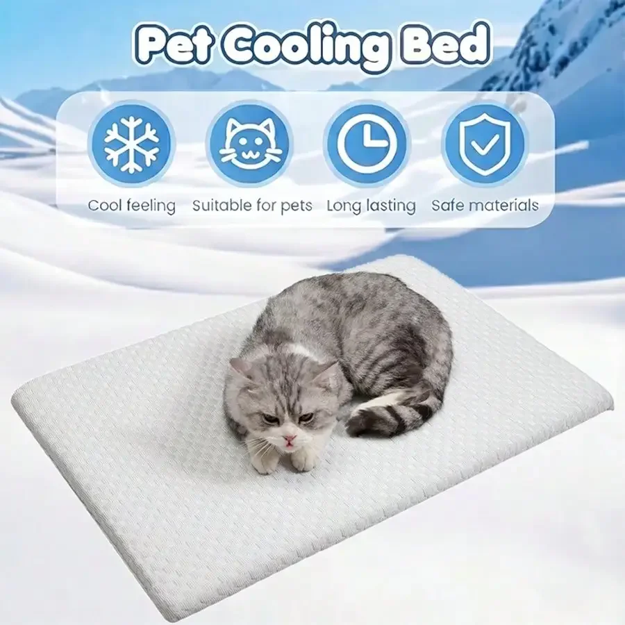1pc Sponge Cooling Cat Bed, Thick Padding Comfortable Cool Breathable Cat Nest, Non-Slip And Washable Cooling Small Dog Bed,