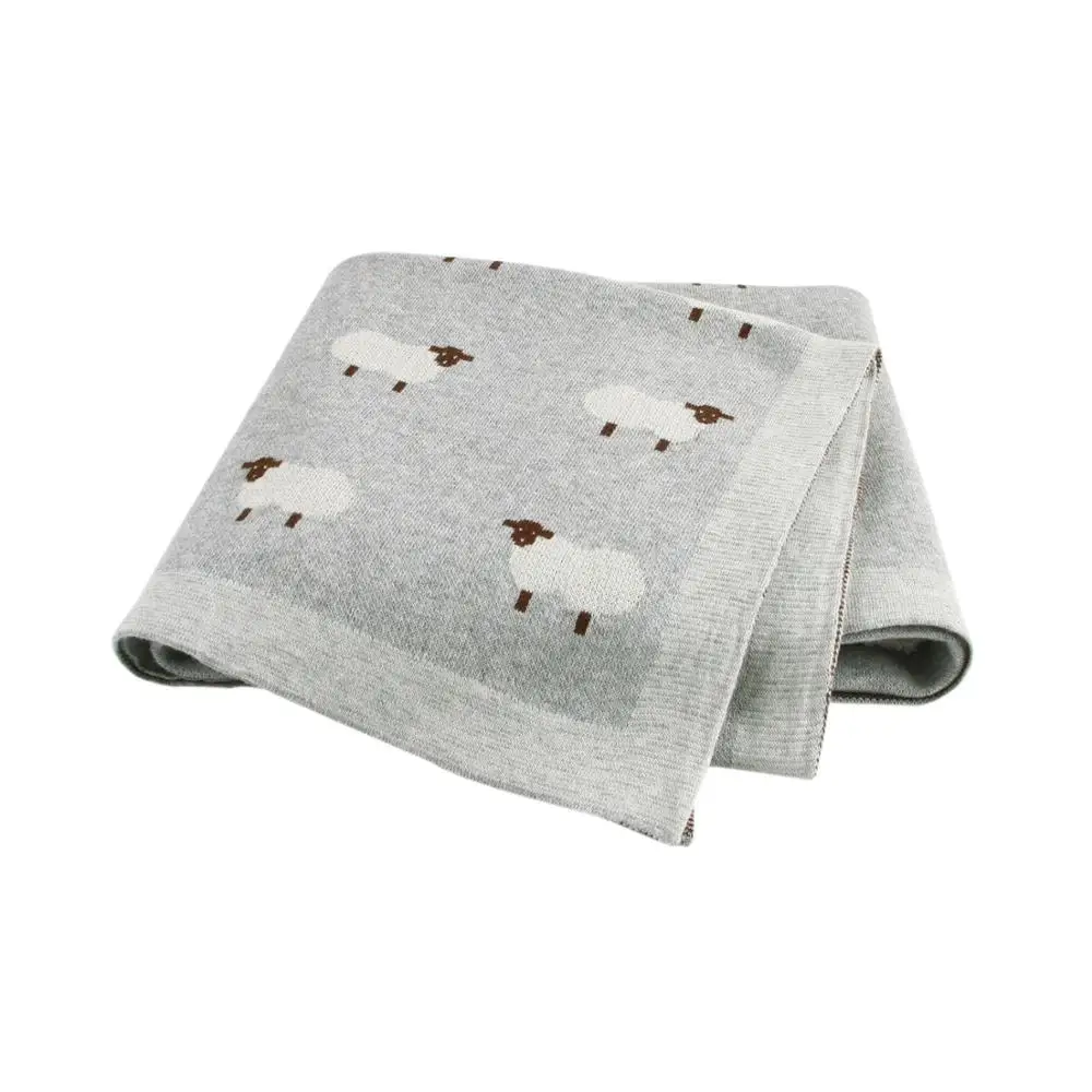 Baby Blankets Knitted Newborn Swaddle Stroller Bedding Wrap Cartoon Alpaca Infantil Boys Girls Receiving Blanket Children Qui