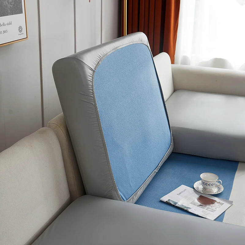 Stretch PU leather waterproof sofa cushion cover sofa seat slipcover backrest cover easy clean sofa protector for pets kids - Image 13