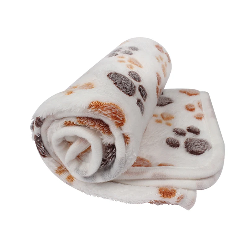 Soft Pet Blanket Winter Warm Dog Cat Mat Bed Dog Paw Print Sleeping Bed Mattress Cover Cushion For Small Medium Dogs Puppy Ca
