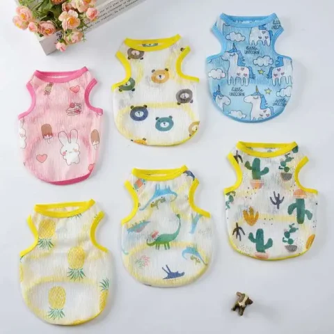 Summer Cat Dog Vest for Small Dogs Cats Mesh Pet Clothes Clothing Puppy Tshirt Yorkshire Shih Tzu Shirts Roupa Para Cachorro