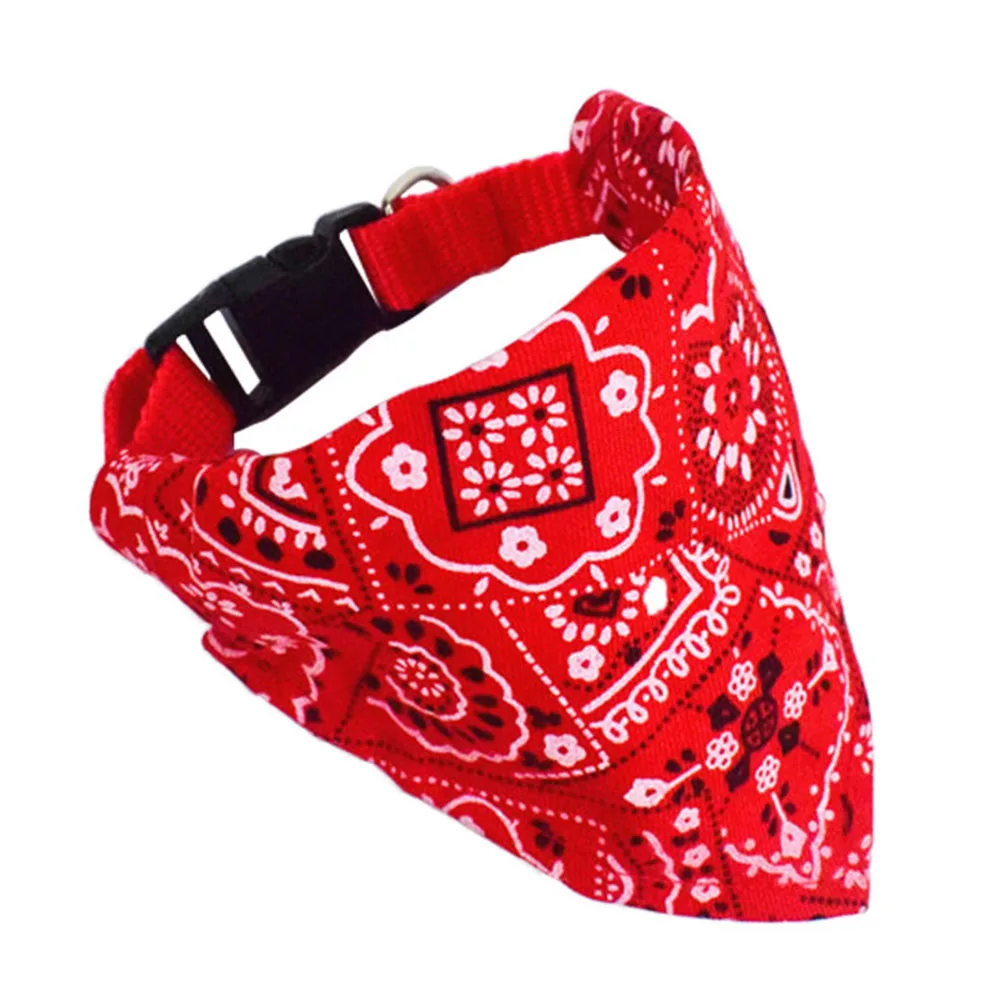 Washable Printed Cat Bow Tie Kitten Dog Scarf Adjustable Pet Cat Bandana Bib Collar Handmade Trigon Pet Supplies Cat Accessor