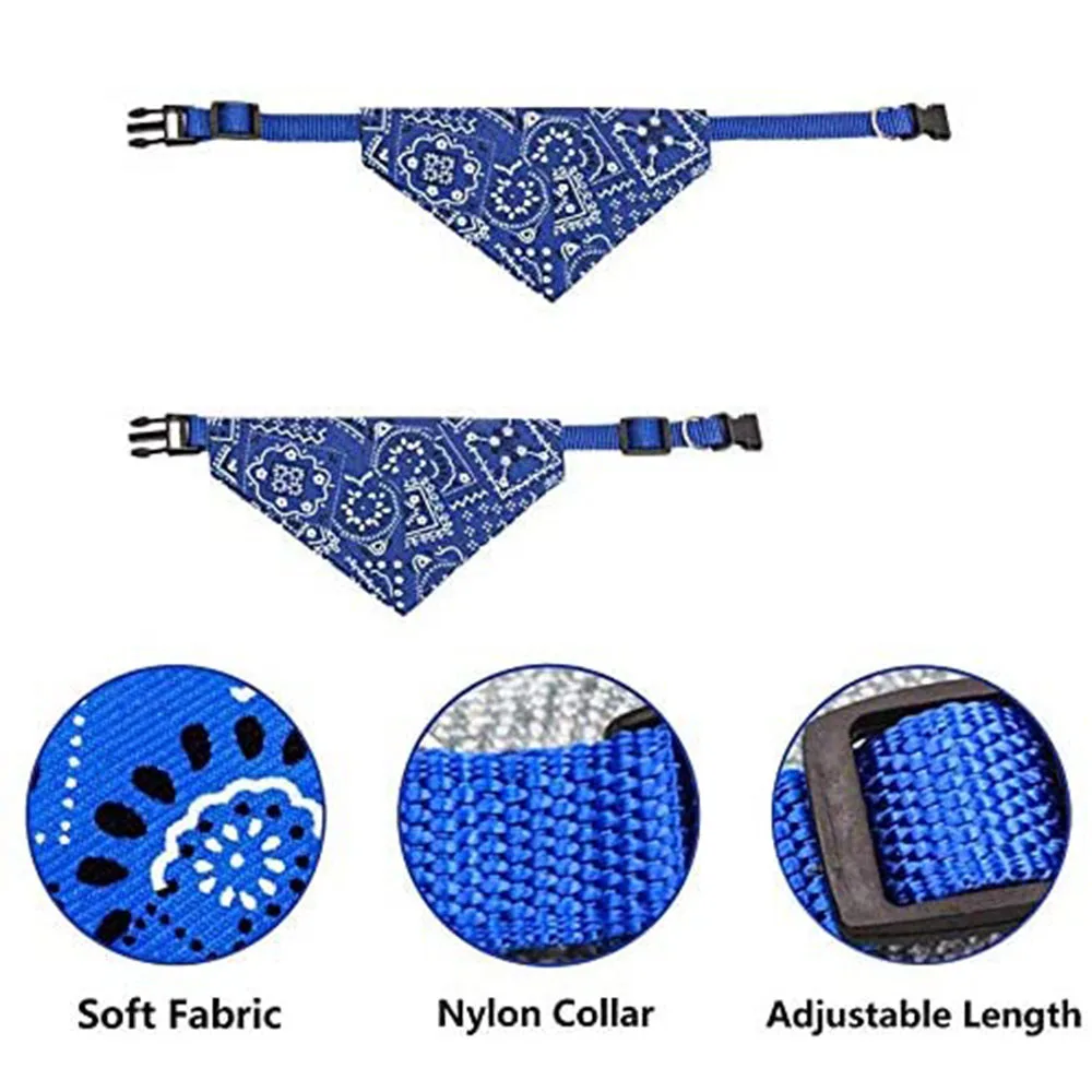 Washable Printed Cat Bow Tie Kitten Dog Scarf Adjustable Pet Cat Bandana Bib Collar Handmade Trigon Pet Supplies Cat Accessor