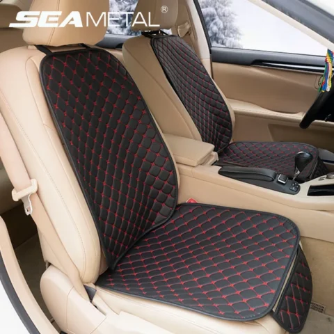 SEAMETAL PU Leather Car Seat Cover Front Rear Auto Chair Protector Backrest Waterproof Cushions Four Season for Car Accessori