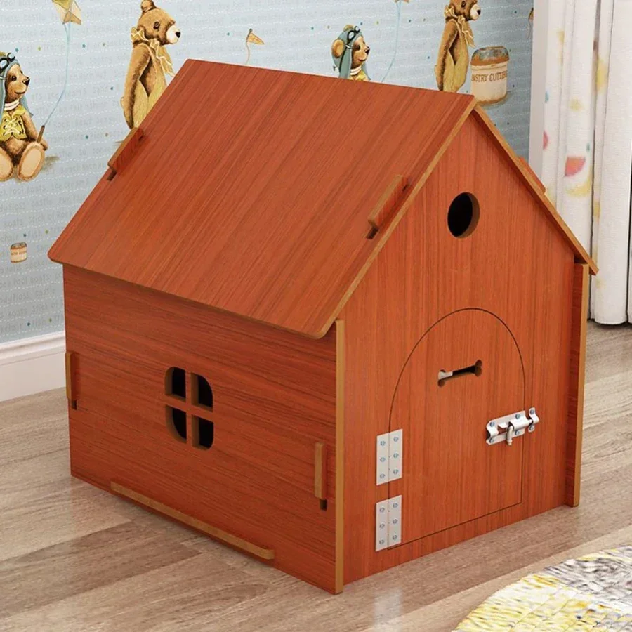 Top Cover Dog House Put Outside Easy Installed Winter Gate Door Window External Entrance Nest Craft Lit Chien Home Pets Produ
