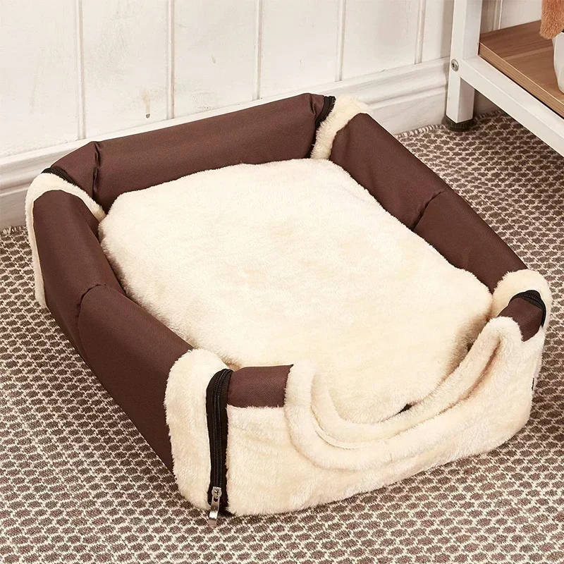 Foldable All Season Pet Kennel Portable Semi Enclosed Nest Warm Sleeping Accessory for Small Medium Dog Cat Autumn Indoor Res