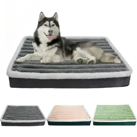 Dog Soft Bed Calming Cat Beds Pet Mattress with Removable Washable Cover Memory Foam Mat Dogs Crate Mats with Non-Slip Bottom