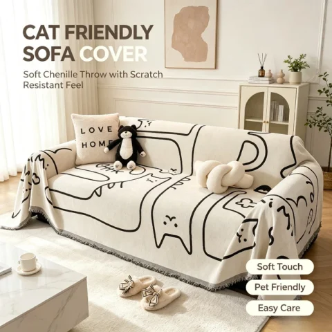 L-type Sofa Towel One-Piece All Inclusive Sofa Cover Anti Slip And Anti Cat Scratch All Season Universal Sofa Cover Blanket