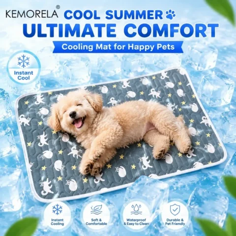 Summer Ice Silk Pet Cooling Mat Waterproof Dog Cat Sleeping Pad Anti Slip Washable Sofa Cushion Self Cooling Pet Bed Accessor
