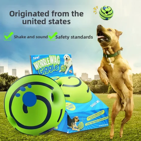Dog Toys Wobble Wag Giggle Glow Ball Interactive Dog Attention Toy Fun Giggle Sounds Ball when perros accesorios jouet chien