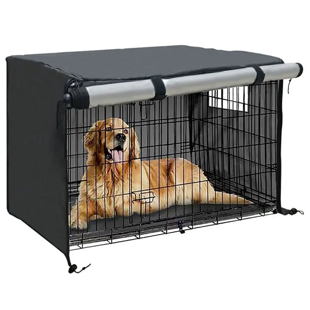 Waterproof Dog Cage Cover Thickened Warm Oxford Cloth Pet Kennel Cover Machine Washable Durable Wire Crate Sun Covers