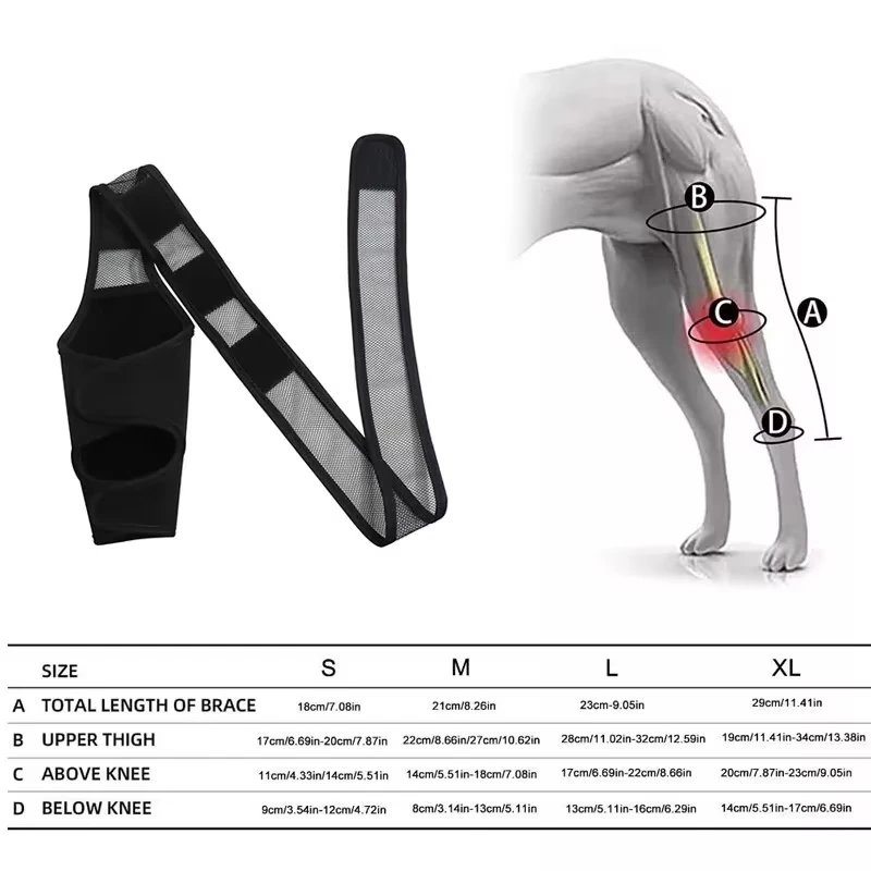 Adjustable Dog Rear Leg Brace Knee Joint Support Wrap for Large Dogs Hind Leg Protector Recovery Sleeve for Injury Arthritis