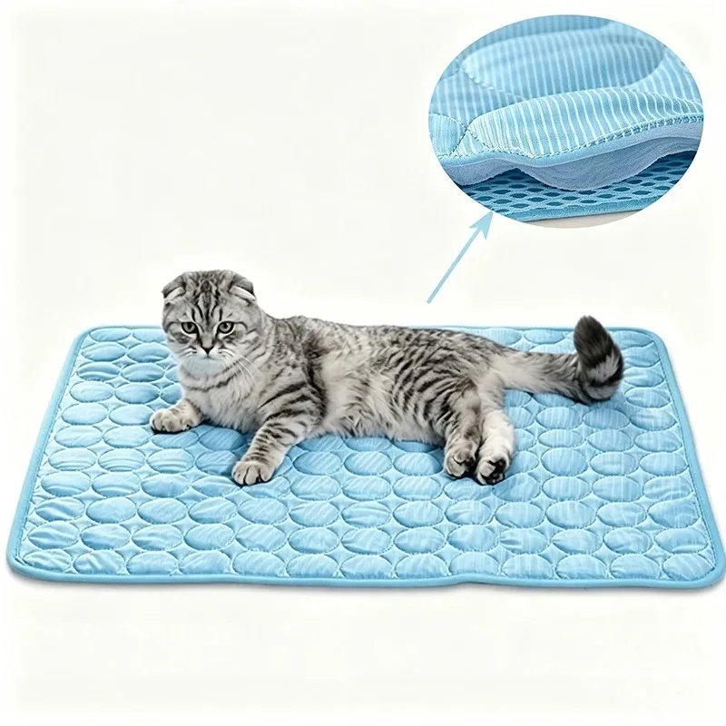 Summer Pet Ice Pad Cool Sleeping Mat Breathable Ice Silk Washable Pet Bed Durable Dog Cat Cushion Pet Supplies for Home Outdo