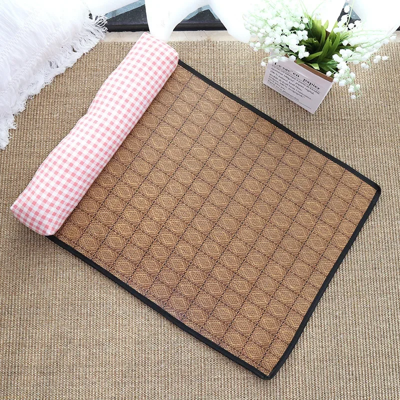 Cat Natural Cooling Mat Summer Pet Self Cooling Pad Cat Bed Mat For Dogs Indoor Rattan Weave Mat Sleeping Cat Bed - Image 7