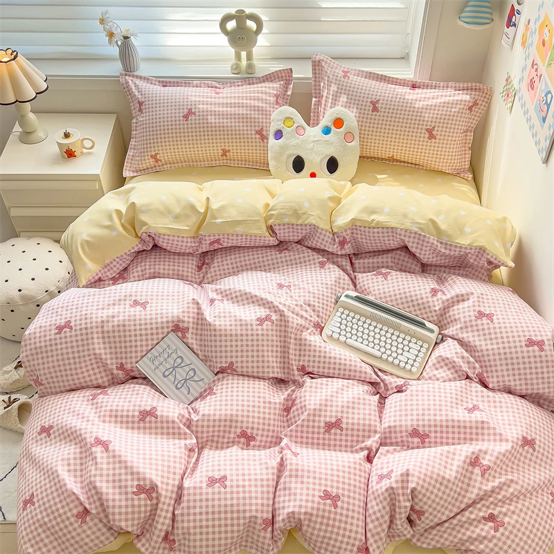 New Cute Stars Printed Bedding Set 4/3/1 Pcs Skin-friedly Breathable Duvet Covers Comfortable Durable Single Double Quilt Cover - Image 10