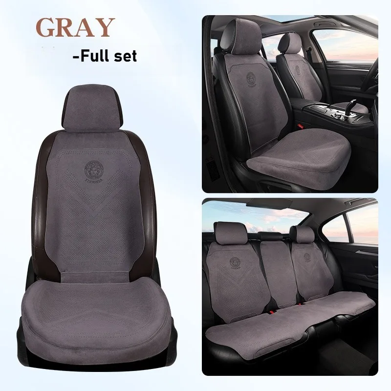Light Luxury Suede Leather Car Seat Covers Universal Non Slip Car Seat Protectors Full Set Interior Accessories Car Seat Cushion - Image 17