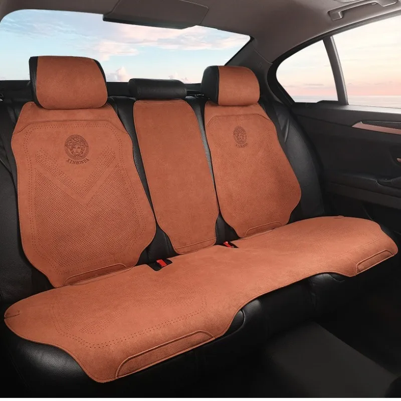 Light Luxury Suede Leather Car Seat Covers Universal Non Slip Car Seat Protectors Full Set Interior Accessories Car Seat Cush