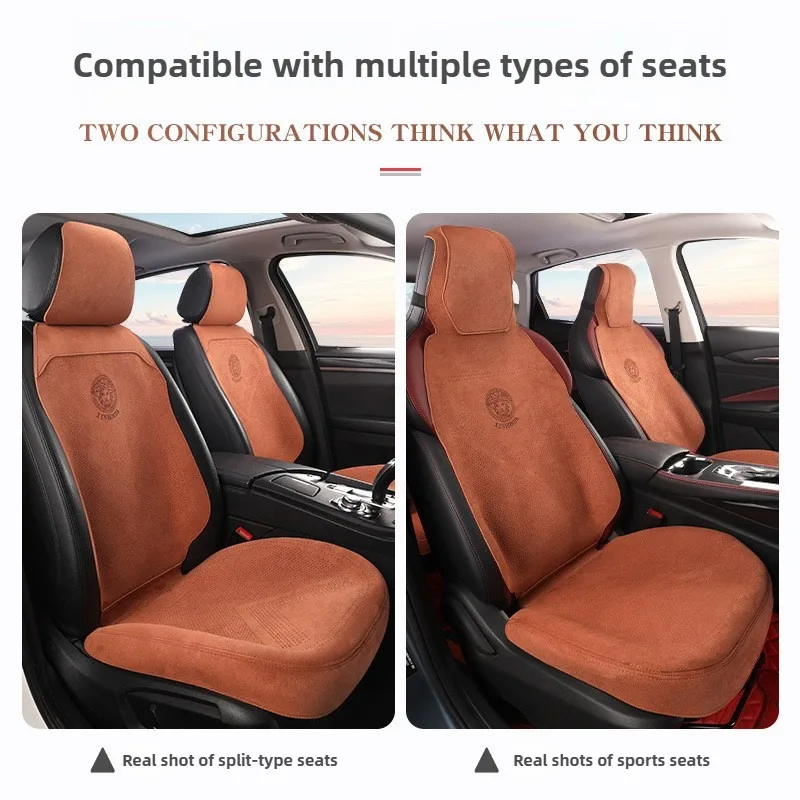 Light Luxury Suede Leather Car Seat Covers Universal Non Slip Car Seat Protectors Full Set Interior Accessories Car Seat Cush