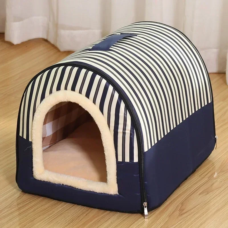 Foldable All Season Pet Kennel Portable Semi Enclosed Nest Warm Sleeping Accessory for Small Medium Dog Cat Autumn Indoor Res