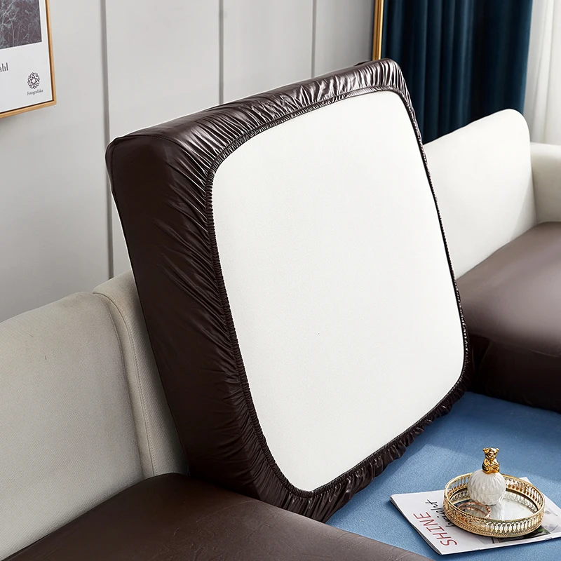 Stretch PU leather waterproof sofa cushion cover sofa seat slipcover backrest cover easy clean sofa protector for pets kids - Image 16