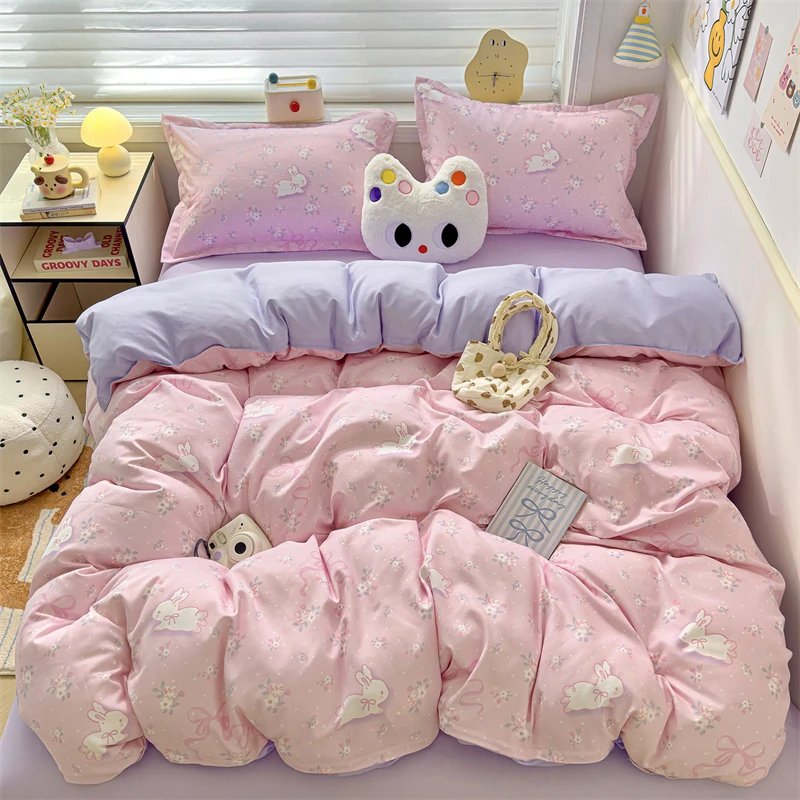 New Cute Stars Printed Bedding Set 4/3/1 Pcs Skin-friedly Breathable Duvet Covers Comfortable Durable Single Double Quilt Cover - Image 21