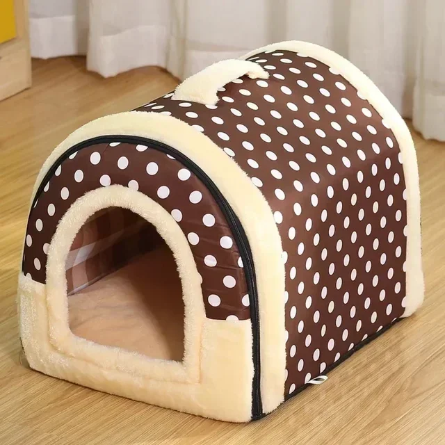 Foldable All Season Pet Kennel Portable Semi Enclosed Nest Warm Sleeping Accessory for Small Medium Dog Cat Autumn Indoor Rest - Image 8