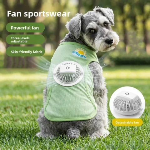 2026 New Summer Sun Protection Vest with Fan for Dogs, Thin and Breathable Pet Clothing for Small and Medium-Sized Dogs