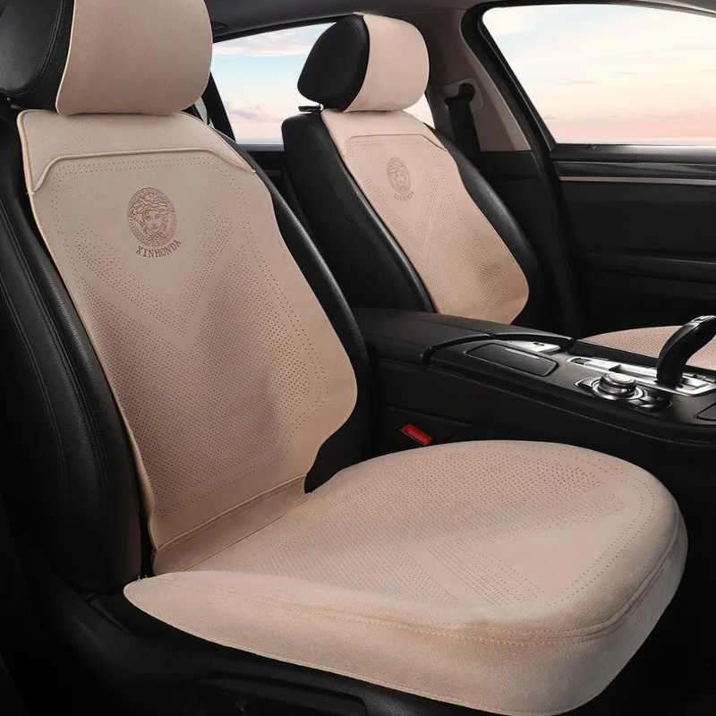 Light Luxury Suede Leather Car Seat Covers Universal Non Slip Car Seat Protectors Full Set Interior Accessories Car Seat Cush