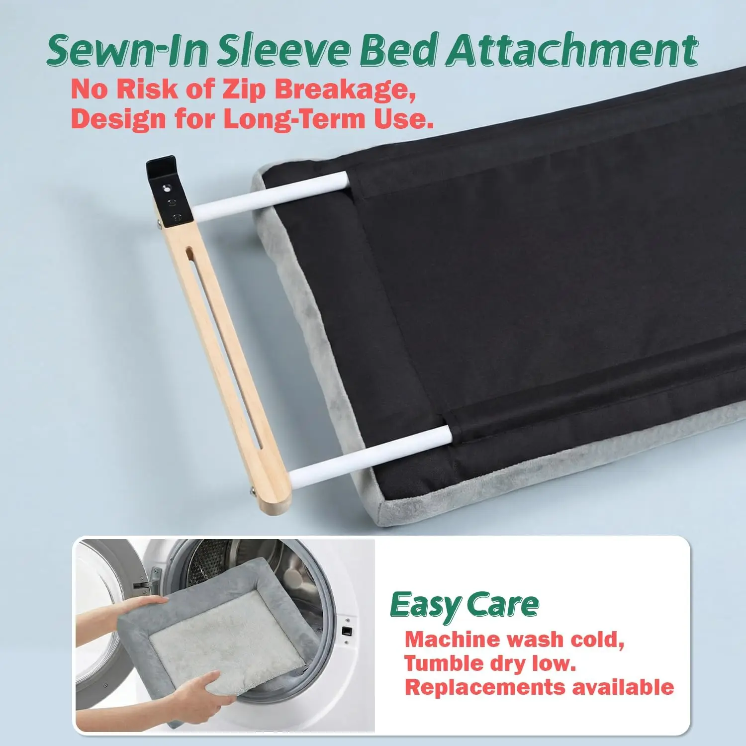 Cat Perch for Window Sill with Bolster - Orthopedic Hammock Design with Premium Hardwood & Robust Metal Frame - Cat Window Se