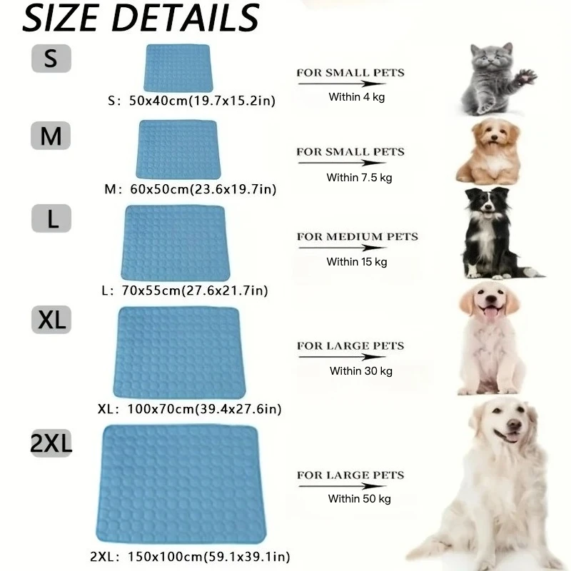 Dog Cooling Mat Summer Pet Cold Bed Extra Large For Small Big Dogs Pet Accessories Cat Durable Blanket Sofa Cat Ice Pad Blank