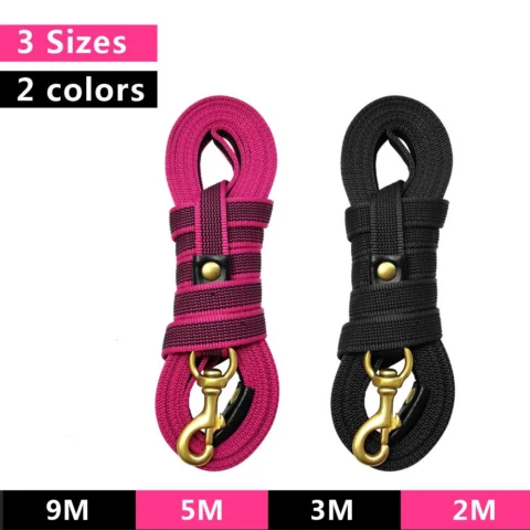 Strong 2/3/5/9M Dog Tracking Leash Durable Nylon Rope Training Leashes Dog & Horse Lunge Rein Leads Recall Obedience