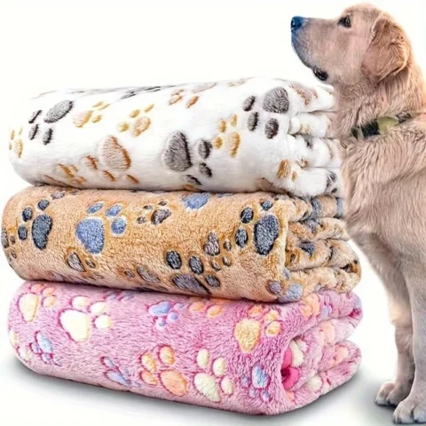 Soft Flannel Fleece Cat Dog Blanket Bed Mats Paw Foot Print Warm Pet Blanket Sleeping Beds Cover Mat For Dogs Cats Pets suppl
