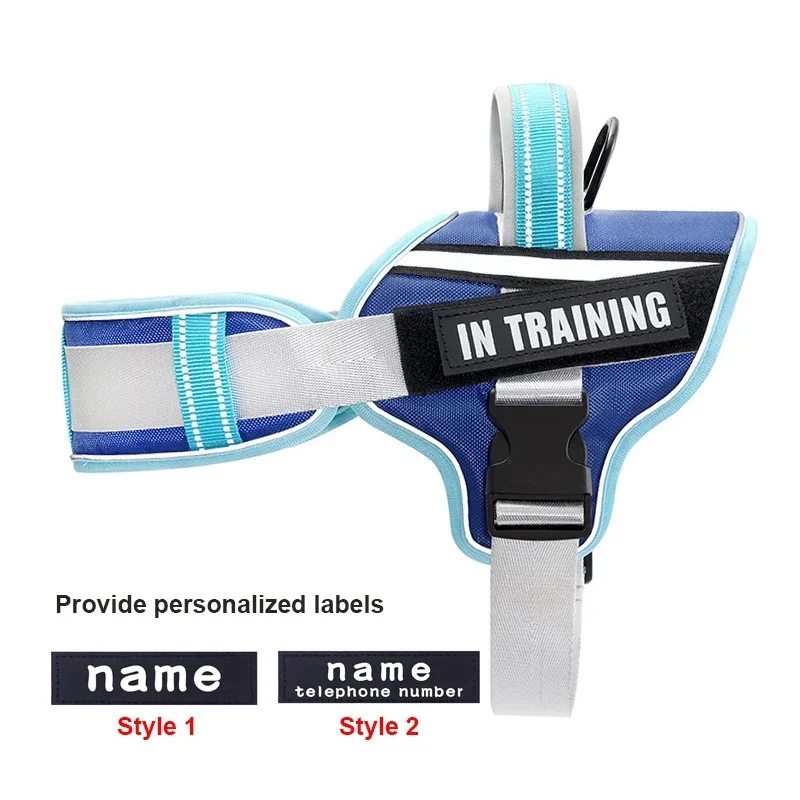 KOMMILIFE Adjustable Nylon Dog Harness Personalized Harness For Dogs Reflective Breathable Neck Guard Dog Harness Vest No Pull - Image 17