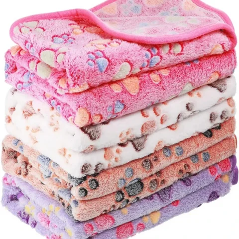 Soft Flannel Fleece Cat Dog Blanket Bed Mats Paw Foot Print Warm Pet Blanket Sleeping Beds Cover Mat For Dogs Cats Pets suppl