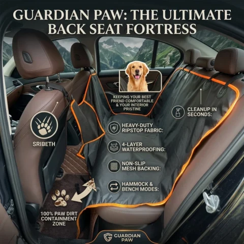 Dog Car Seat Cover for Back Seat Oxford Cloth Durable Scratchproof Dog Hammock Pet Seat Cover Protector for Cars Trucks and S