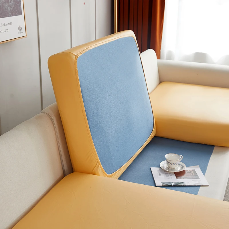 Stretch PU leather waterproof sofa cushion cover sofa seat slipcover backrest cover easy clean sofa protector for pets kids - Image 7