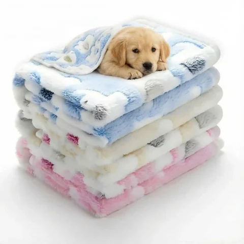 More Color Options Pet Bed Blanket Warmer Plush Mat for Dogs Cats Cozy Winter Portable Soft Sofa Blanket for Puppy Cover