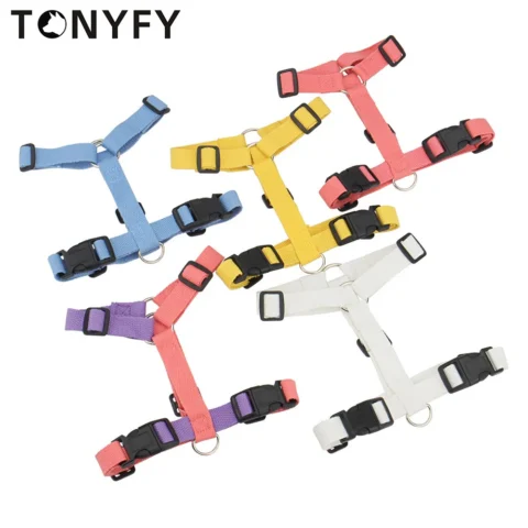 Pet I-shaped Harness Set Colorful Tracking Lead Adjustable for Small Medium Cat Dogs Anti-breakaway Outdoor Walking Chest Str