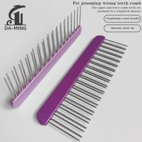 Pet Staggered Comb Tooth Comb-Safe Knot Removal Tool for Dogs & Cats Removes Floating Hair for Long-Haired Maine Coon Cats