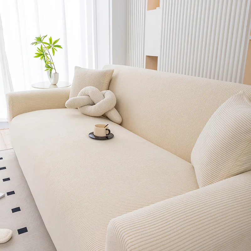 Corduroy Sofa Cover 1-2-3-4 Seater, Non-Slip Elastic Full Wrap Couch Protector for Living Room, Thick Slipcover Machine Washable - Image 7