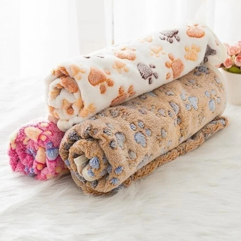Cute Warm Pet Bed Mat Cover Towel 3 Sizes Handcrafted Cat Dog Fleece Soft Blanket for Small Medium Large Dogs Puppy Pet Suppl