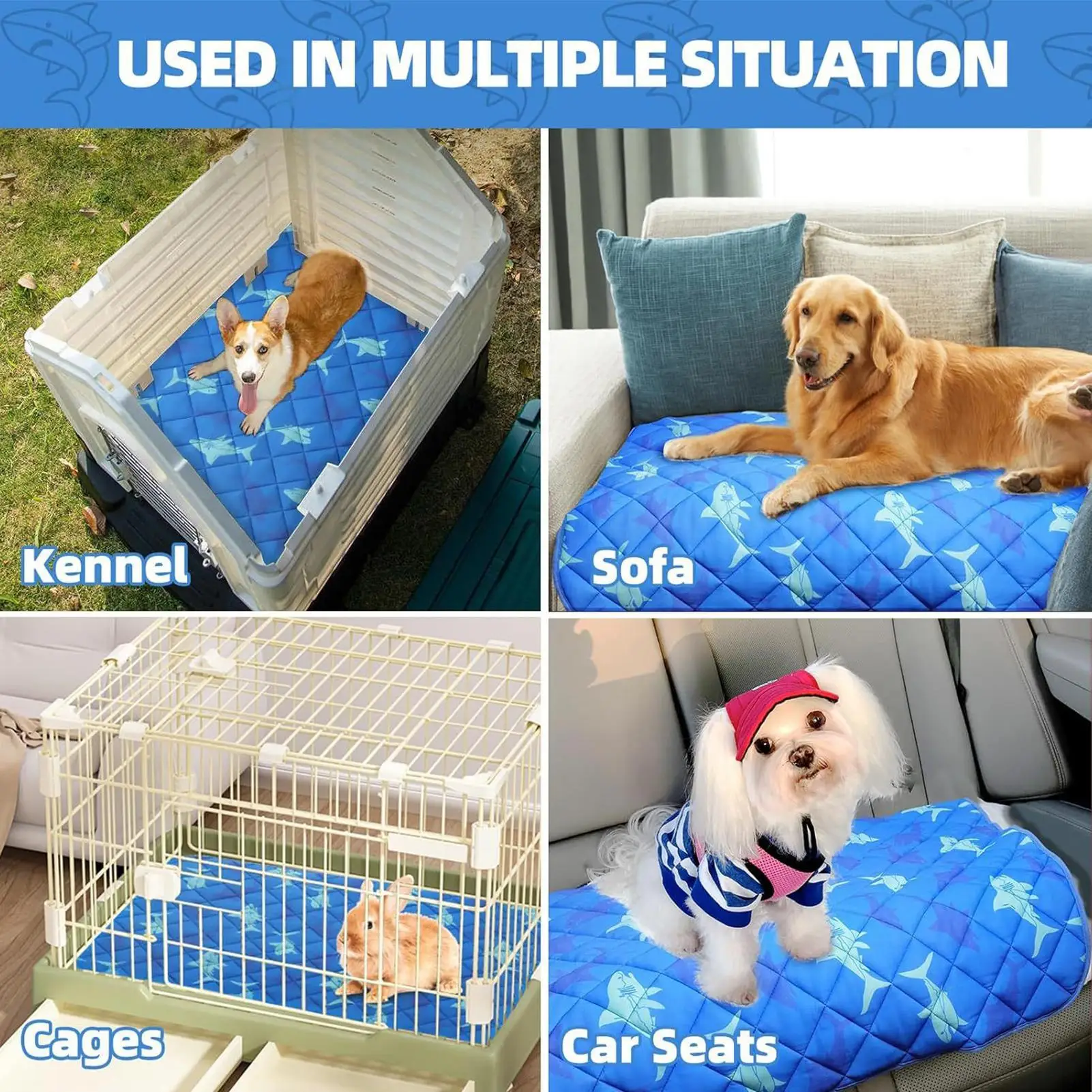 Pet Cooling Summer Pad Mat For Dogs Cat Blanket Sofa Breathable Pet Dogs Bed Summer Puppy Pet Mat Car Seat Cover Pet Supplies