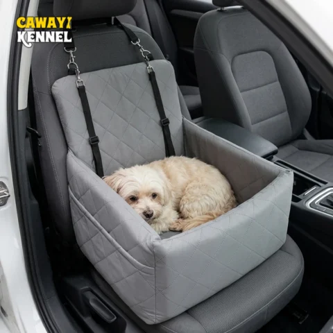 1 PC Ice Cooling Dog Car Booster Seat Pet Travel Bed Waterproof Scratch-Proof Puppy Cat Safety Carrier with Tether Non-Slip B